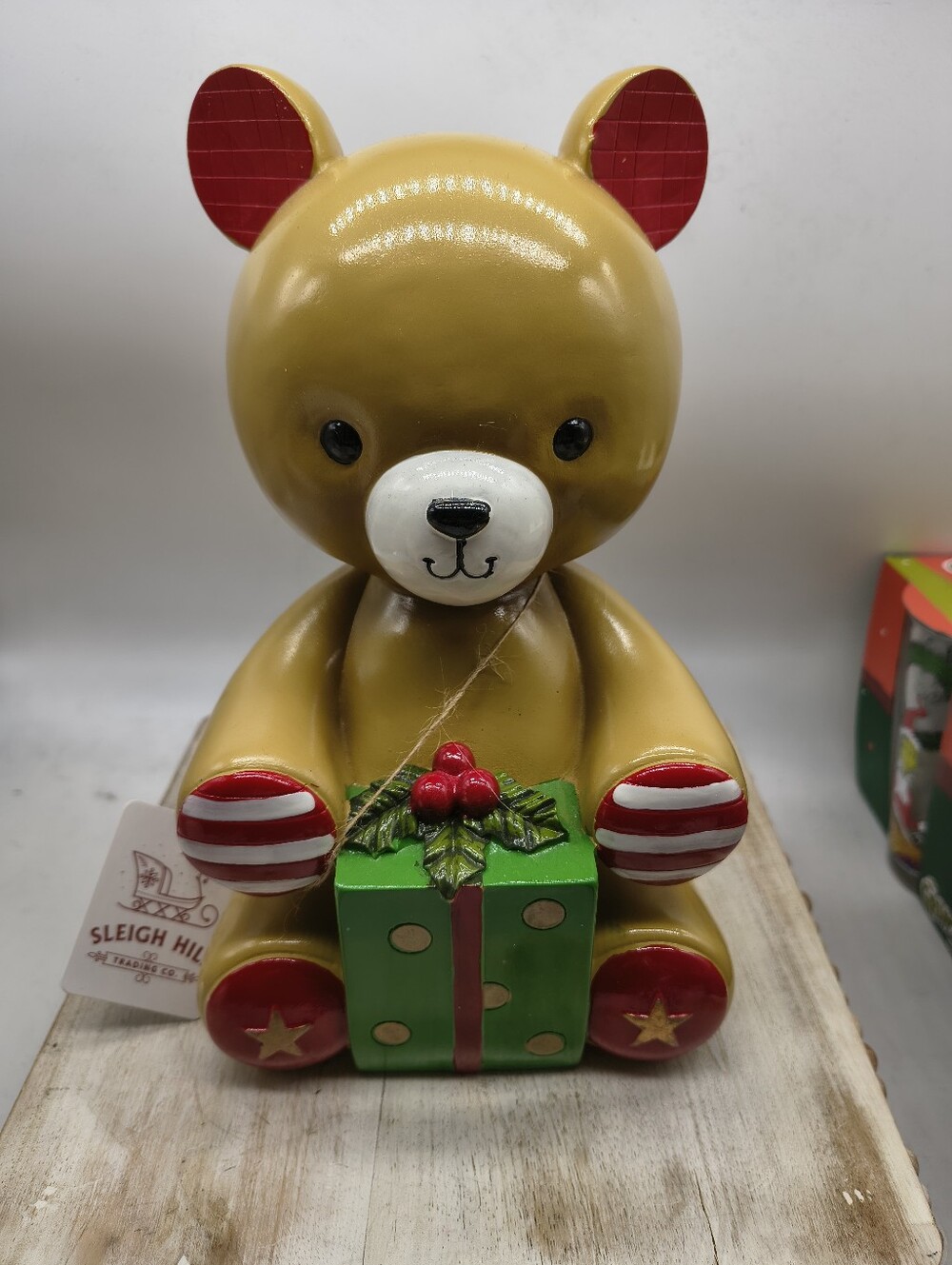 Sleigh Hill Christmas Bear With Gift